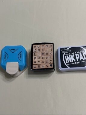 Alphabet Mini Stamp & Ink Set with Corner Rounder Puncher
